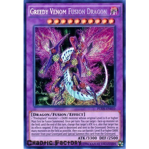 YUGIOH Greedy Venom Fusion Dragon FUEN-EN010 Secret Rare Near Mint