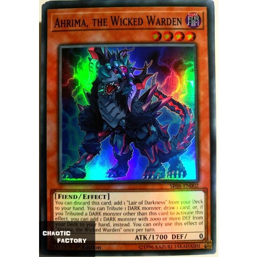 Yugioh SR06-EN002 Ahrima, the Wicked Warden Super rare 1st Edition NM