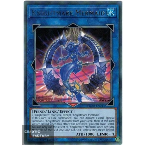 Yugioh FLOD-EN043 Knightmare Mermaid Rare 1st Edition NM