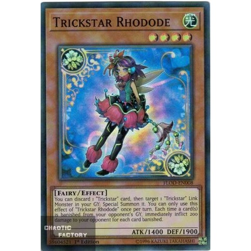 Yugioh FLOD-EN008 Trickstar Rhodode Super Rare 1st Edition