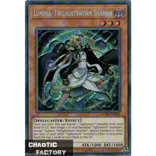 Lumina, Twilightsworn Shaman COTD-EN026 Secret Rare 1ST Edition NM
