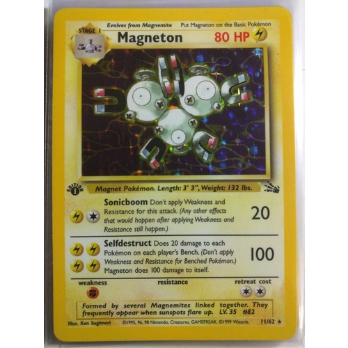 POKEMON TCG Magneton - 11/62 - Holo 1st Edition Fossil WOTC Near Mint!