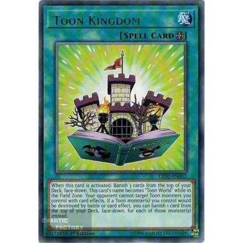 Yugioh LED2-EN052 Toon Kingdom Rare 1st Edition