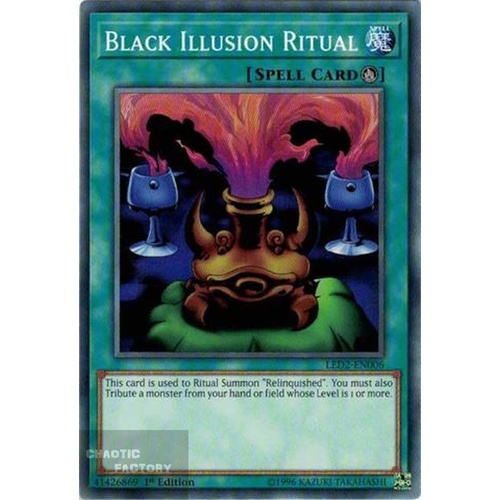Yugioh LED2-EN006 Black Illusion Ritual Common 1st Edition x3