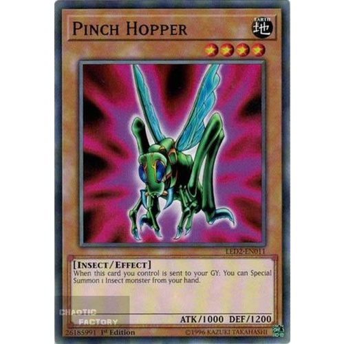 Yugioh LED2-EN011 Pinch Hopper Common 1st Edition x3