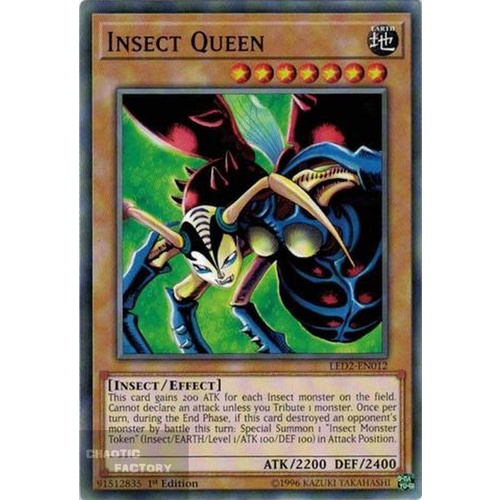 Yugioh LED2-EN012 Insect Queen Common 1st Edition x3