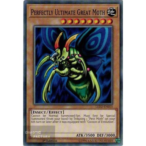 Yugioh LED2-EN013 Perfectly Ultimate Great Moth Common 1st Edition x3