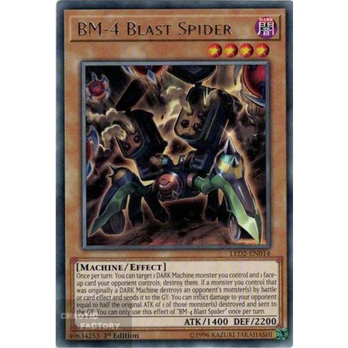 Yugioh LED2-EN014 BM-4 Blast Spider Rare 1st Edition