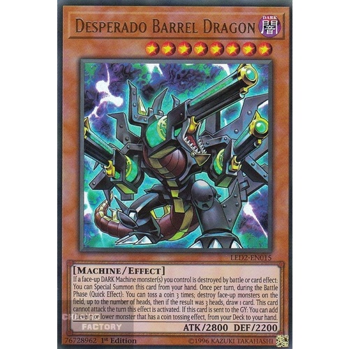 Yugioh LED2-EN015 Desperado Barrel Dragon Ultra rare 1st Edition NM