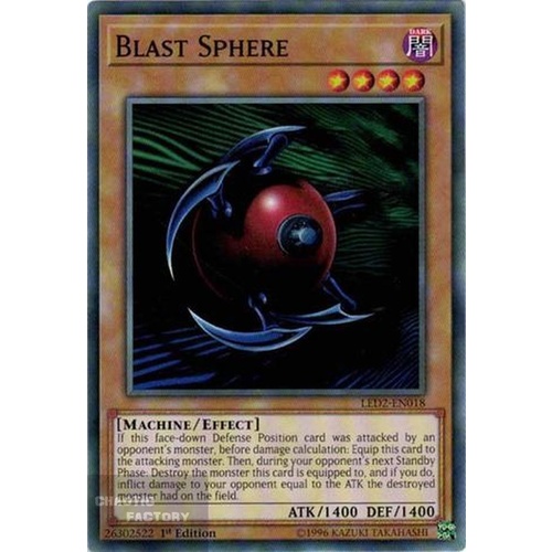 Yugioh LED2-EN018 Blast Sphere Common 1st Edition x3
