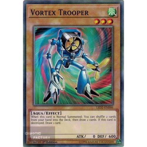 Yugioh LED2-EN046 Vortex Trooper Common 1st Edition x3
