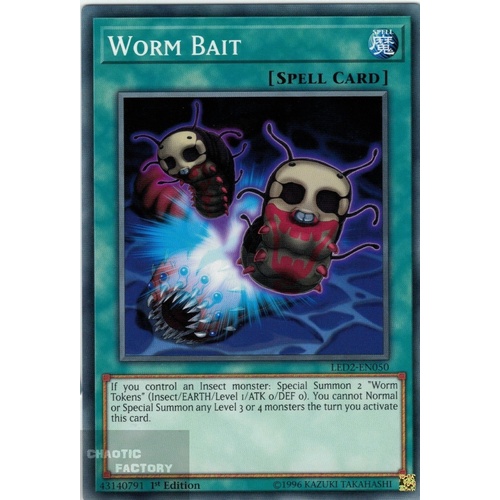 Yugioh LED2-EN050 Worm Bait Common 1st Edition