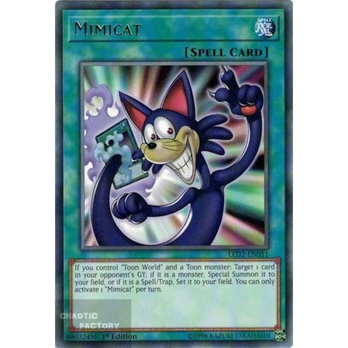 Yugioh LED2-EN051 Mimicat Rare 1st Edition NM