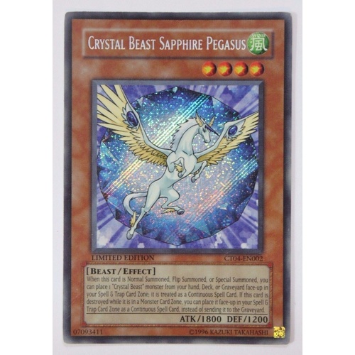 Yugioh Crystal Beast Sapphire Pegasus - CT04-EN002 - Secret Rare Mint