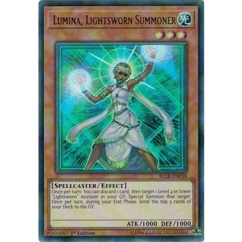 YUGIOH Lumina, Lightsworn Summoner Ultra Rare BLLR-EN038 1st edition NM