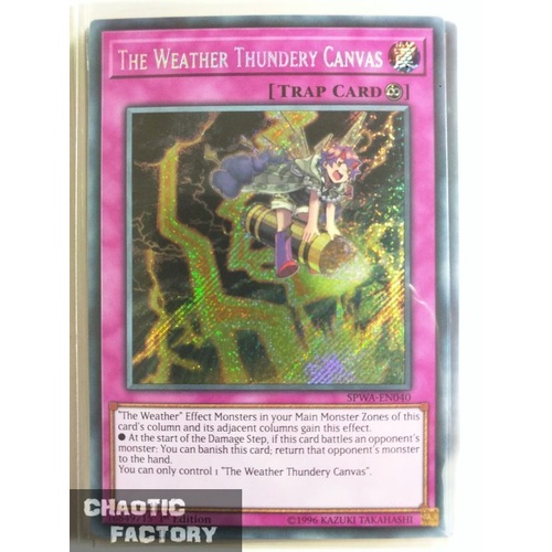 Yugioh SPWA-EN040 The Weather Thundery Canvas Secret Rare 1st Edition