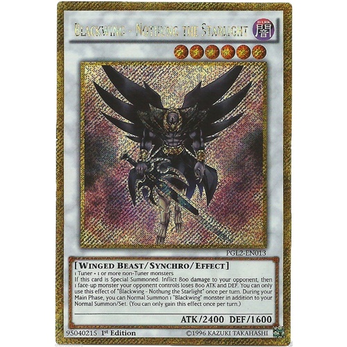 YU-GI-OH! PGL2-EN013 Blackwing - Nothung the Starlight Gold Secret Rare 1st ED