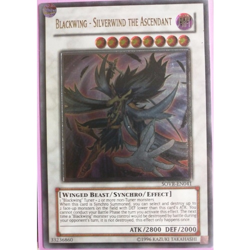 YU-GI-OH! Blackwing - Silverwind the Ascendant - SOVR-EN041 - Ultimate Rare UNL
