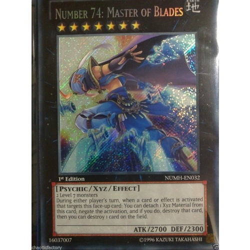 Yugioh Number 74: Master of Blades - NUMH-EN032 - Secret Rare 1st Edition