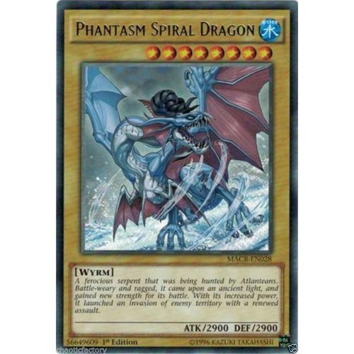 Yugioh Phantasm Spiral Dragon Rare MACR-EN028 MINT 1st Edtion
