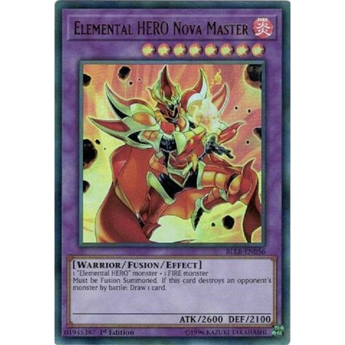 YUGIOH Elemental HERO Nova Master Ultra Rare BLLR-EN056 1st edition