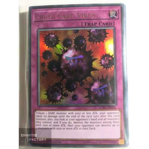 LCKC-EN046 Crush Card Virus Flame background Ultra Rare 1st Edition