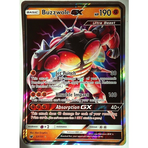 POKEMON TCG Buzzwole GX - 57/111 - Ultra Rare - Sun & Moon Crimson Invasion