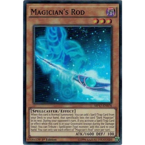 Yugioh MP17-EN074 Magician's Rod Super rare  1st Edition NM