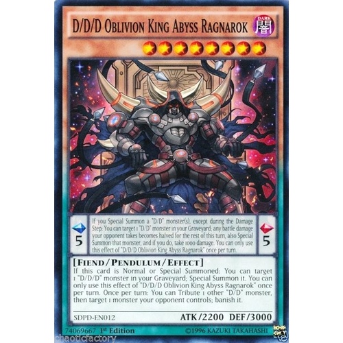 D/D/D Oblivion King Abyss Ragnarok Common SDPD-EN012  1st edition NM