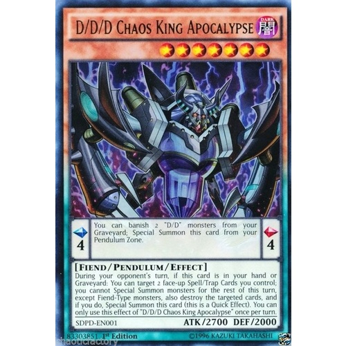 D/D/D Chaos King Apocalypse Ultra Rare SDPD-EN001  1st edition