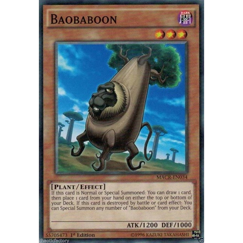 YUGIOH Baobaboon Maximum Crisis MACR-EN034 Common NM