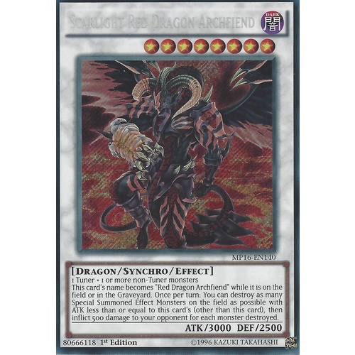  Scarlight Red Dragon Archfiend MP16-EN140 Secret Rare NM 1ST EDITION