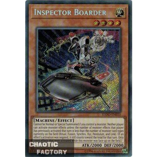 Yugioh EXFO-EN035 Inspector Boarder Secret Rare  Mint