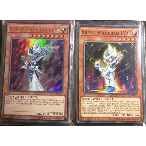 Yugioh Card Silent Magician LV8 LV4 Set Ultra Rare YGLD ENC04 & ENC05
