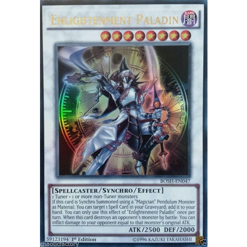 YUGIOH BOSH-EN047 Enlightenment Paladin Ultra Rare 1st edition Mint