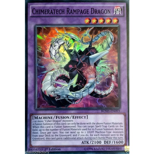 YUGIOH BOSH-EN093 CHIMERATECH RAMPAGE DRAGON - SUPER RARE 1st ED MINT 