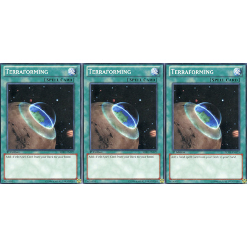 YUGIOH Terraforming - Common MINT/NEAR MINT (various set) X 3 