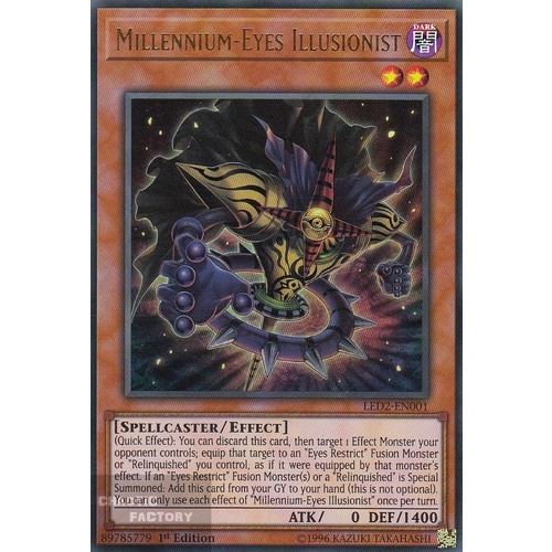 Yugioh LED2-EN001 Millennium-Eyes Illusionist Ultra rare 1st Edition