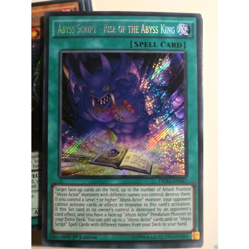 Yugioh Abyss Script Rise of the Abyss King 1st edition DESO-EN027 secret rare NM