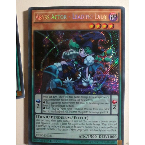 YU-GI-OH! Abyss Actor Leading Lady Secret rare 1st edition DESO-EN021 NM