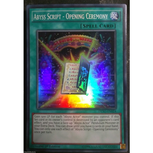 YU-GI-OH! Abyss Script Opening Ceremony Super rare DESO-EN024 1st edition