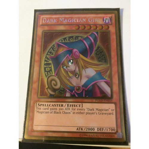 YUGIOH Dark Magician Girl - PGLD-EN033 Unlimited edition GOLD Rare NM *Yugi Muto*