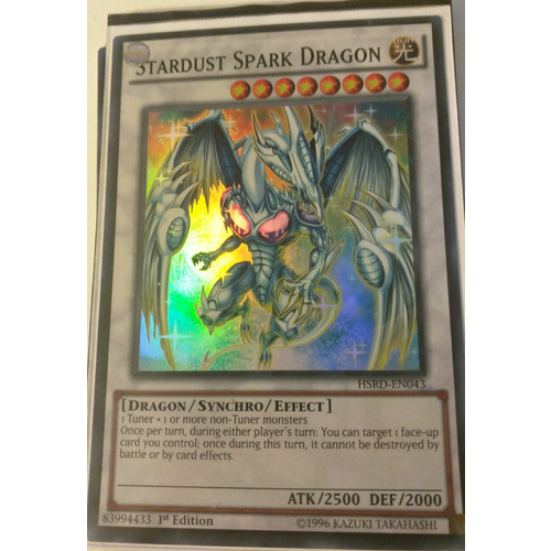 Yugioh Stardust Spark Dragon 1st Edition Super Rare HSRD-EN043 M/NM