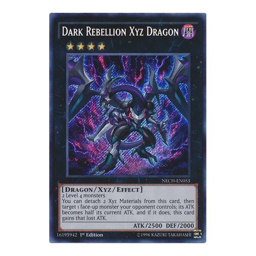 Dark Rebellion Xyz Dragon NECH-EN053 1st Edition Secret Rare Near Mint