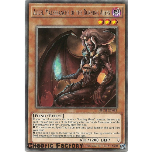 Yugioh Alich, Malebranche of the Burning Abyss Rare NECH-EN083 1st Edition NM