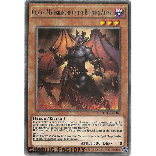 Yugioh Calcab, Malebranche of the Burning Abyss Rare NECH-EN084 1st Edition NM