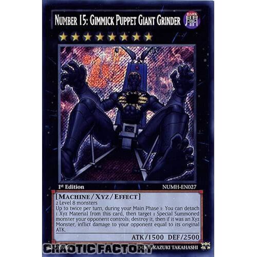 Number 15: Gimmick Puppet Giant Grinder NUMH-EN027 Secret Rare 1st Edition NM
