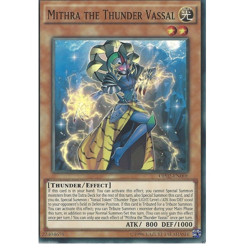 YUGIOH Mithra the Thunder Vassal - OP02-EN006 - Super Rare OTS Pack NM