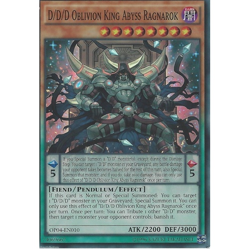 D/D/D Oblivion King Abyss Ragnarok - OP04-EN010 - Super Rare NM