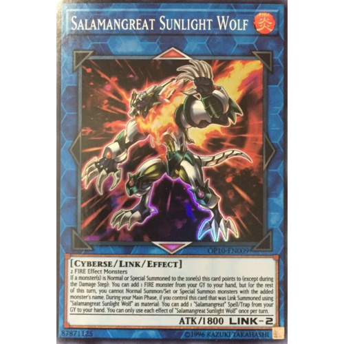 Yuigoh OP10-EN009 Salamangreat Sunlight Wolf Super Rare NM
